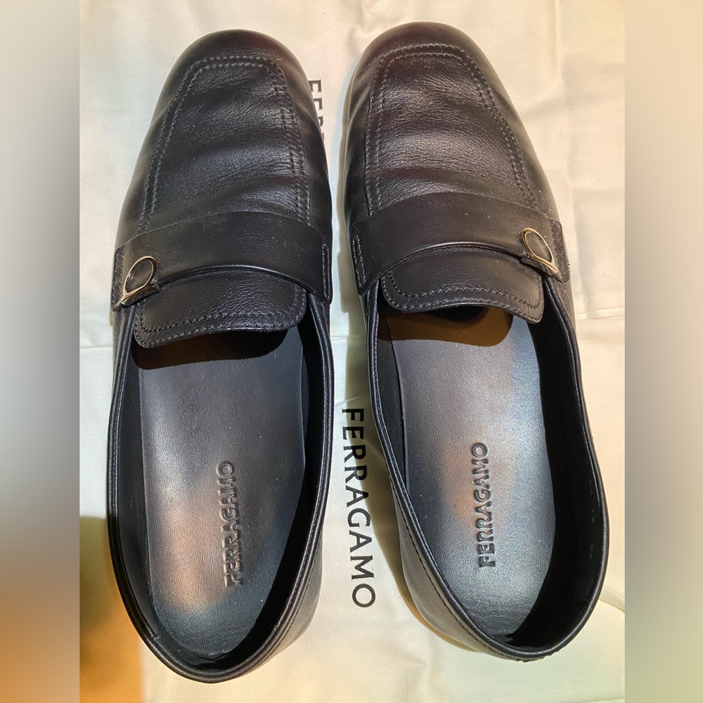Black Ferragamo Loafers DEBROS VITELLO NERO size 13